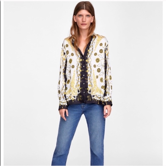 Zara Tops - NEW!!! Zara Chain Print Blouse